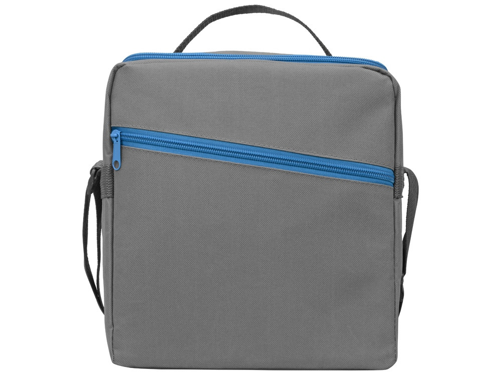 Изотермическая сумка-холодильник "Classic" c контрастной молнией, серый/голубой