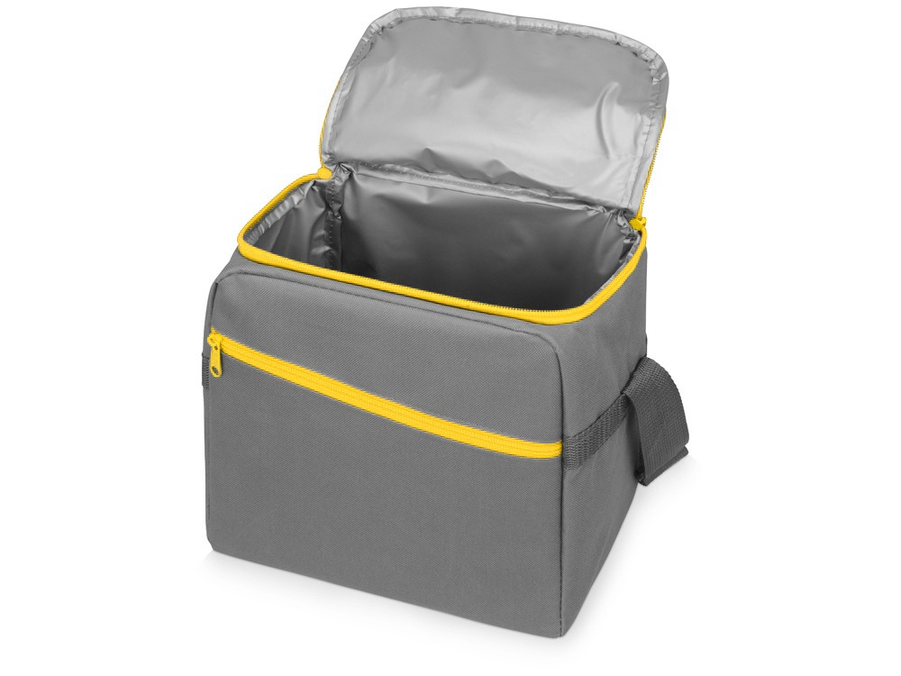 Изотермическая сумка-холодильник "Classic" c контрастной молнией, серый/желтый