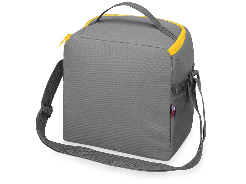 Изотермическая сумка-холодильник "Classic" c контрастной молнией, серый/желтый