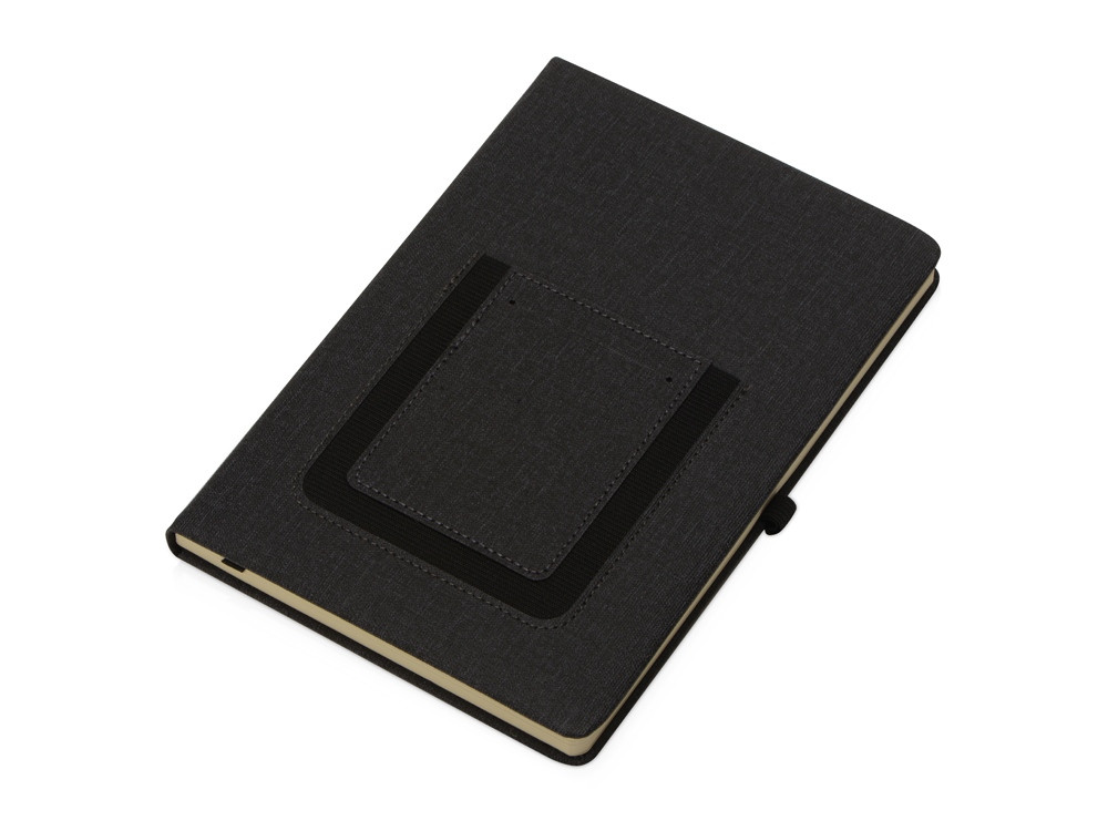 Блокнот "Pocket" 140*205 мм с карманом для телефона, черный