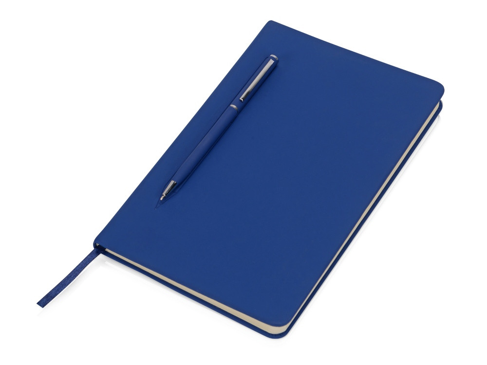 Блокнот А5 "Magnet" 14,3*21 с магнитным держателем для ручки, синий