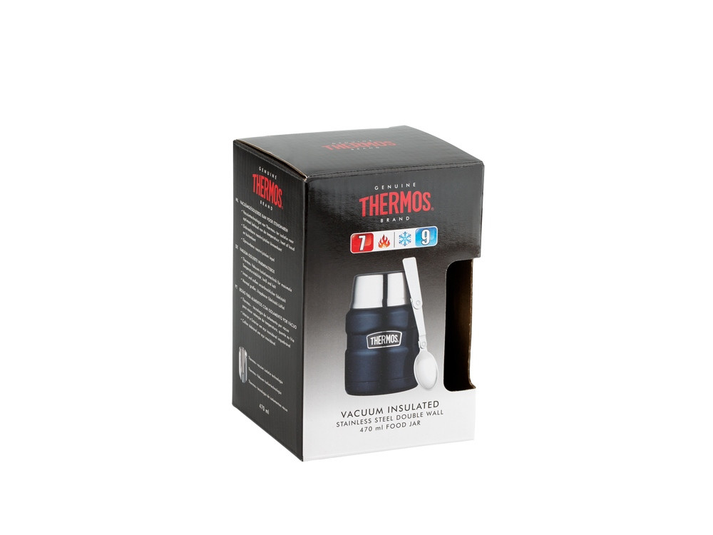 Термос из нерж. стали с ложкой тм THERMOS SK3000-BK(Matte Black) Food Jar 0.470L, черный