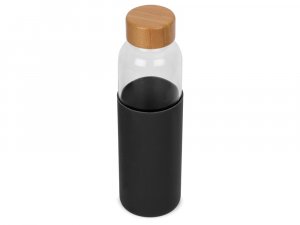 Бутылка для воды стеклянная "Refine", в чехле, 550 мл, черный