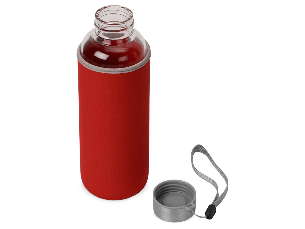 Бутылка для воды "Pure" c чехлом, 420 мл,красный