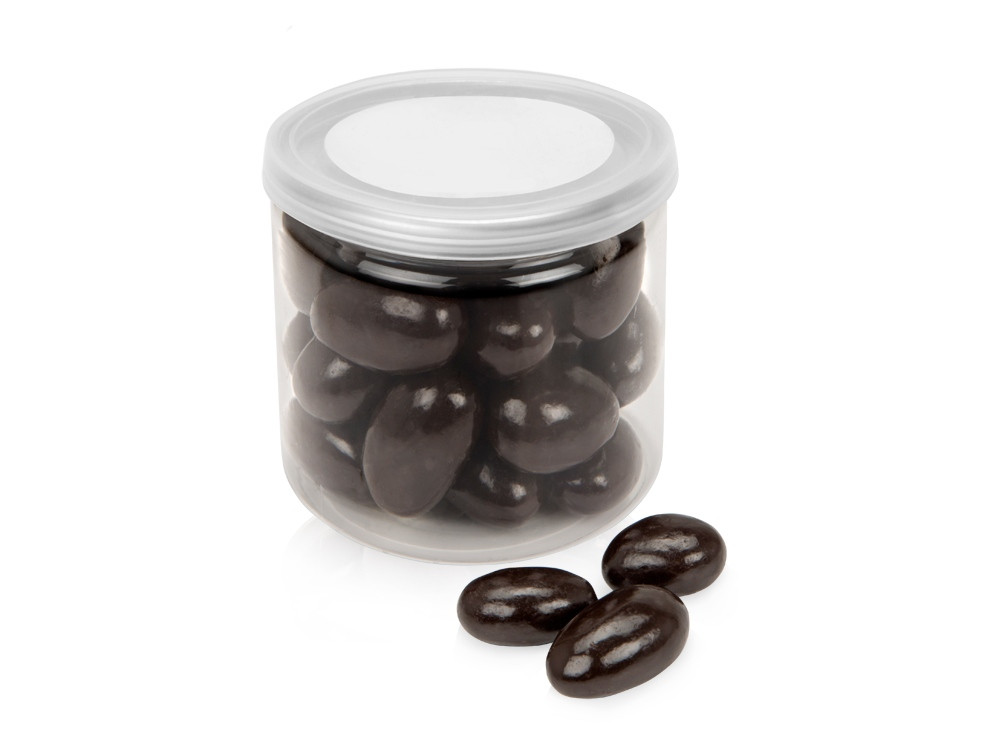 Подарочный набор с пледом, термокружкой и миндалем в шоколадной глазури "Tasty hygge", черный
