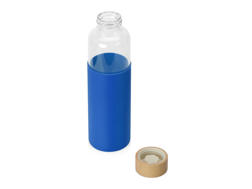 Бутылка для воды стеклянная "Refine", в чехле, 550 мл, синий
