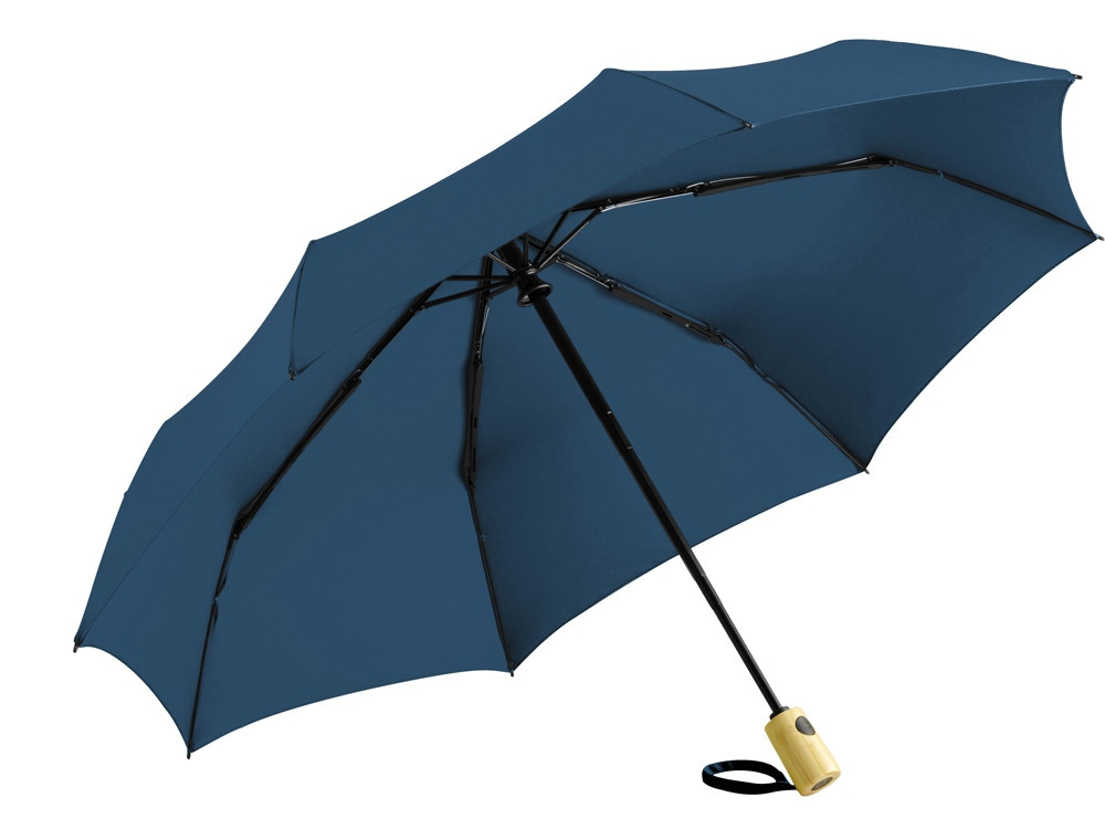 Зонт складной 5429 ÖkoBrella из бамбука, полуавтомат, navy