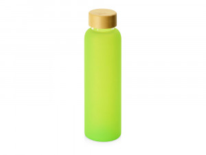 Стеклянная бутылка с бамбуковой крышкой «Foggy», 600мл, зеленое яблоко