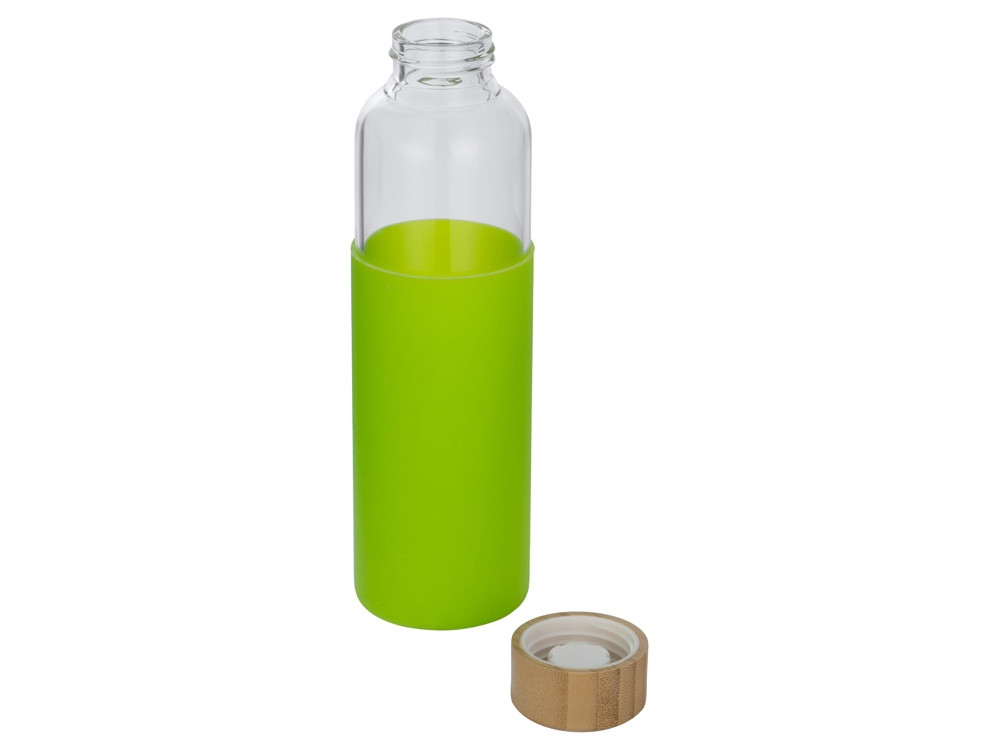 Бутылка для воды стеклянная "Refine", в чехле, 550 мл, зеленое яблоко
