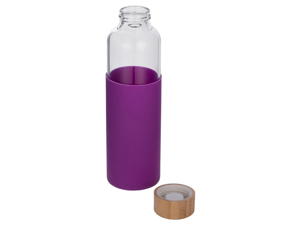 Бутылка для воды стеклянная "Refine", в чехле, 550 мл, фиолетовый