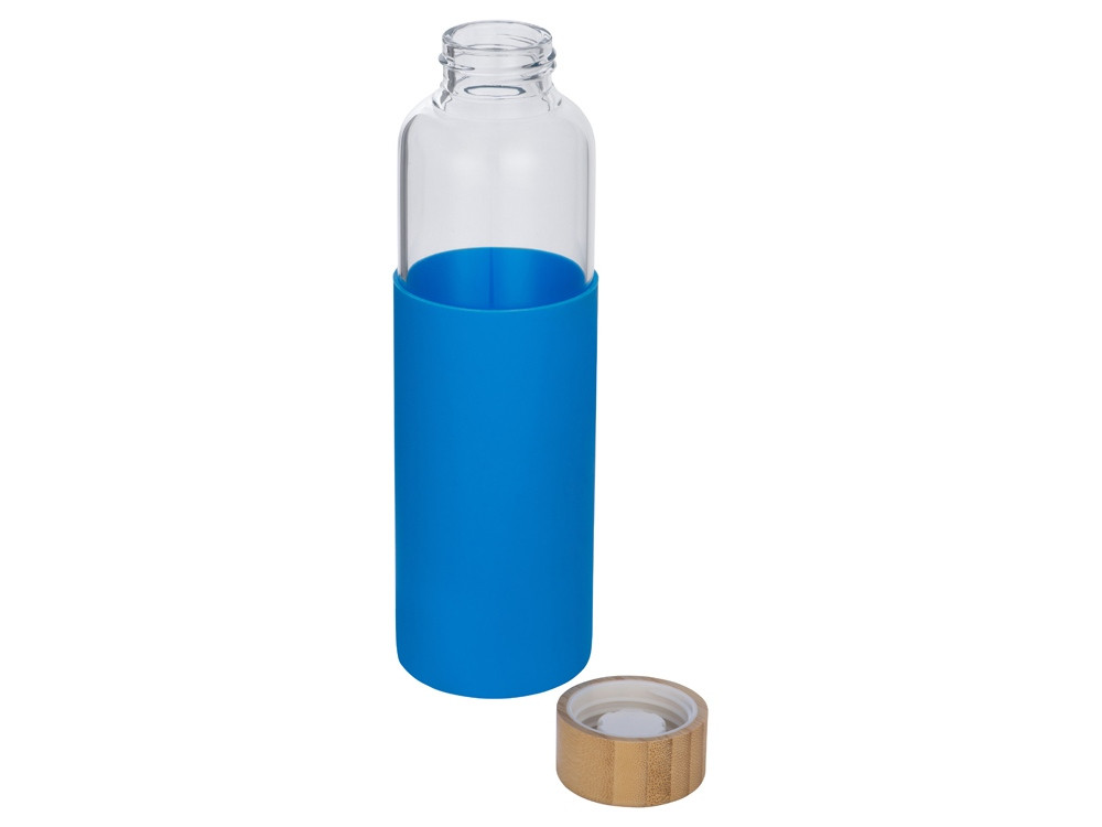 Бутылка для воды стеклянная "Refine", в чехле, 550 мл, голубой