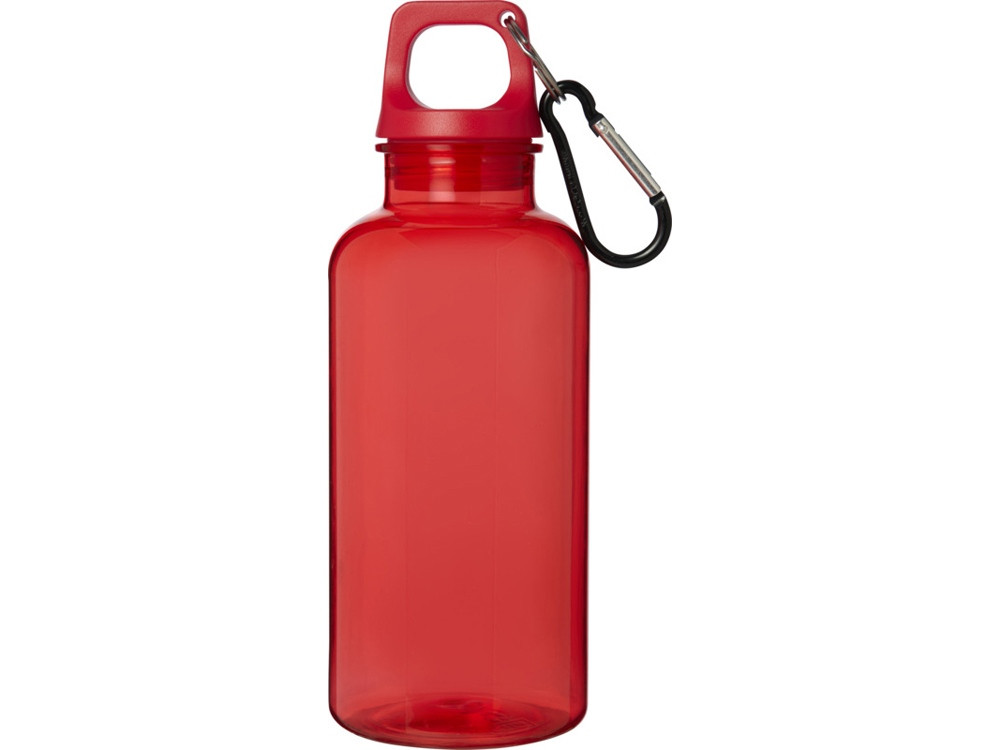 Бутылка для воды с карабином Oregon из переработанной пластмассы, 400 мл - Красный