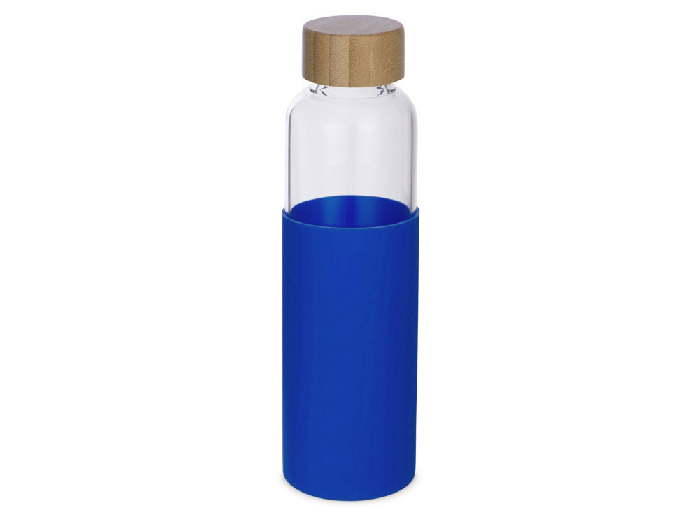 Бутылка для воды стеклянная "Refine", в чехле, 550 мл,  синий